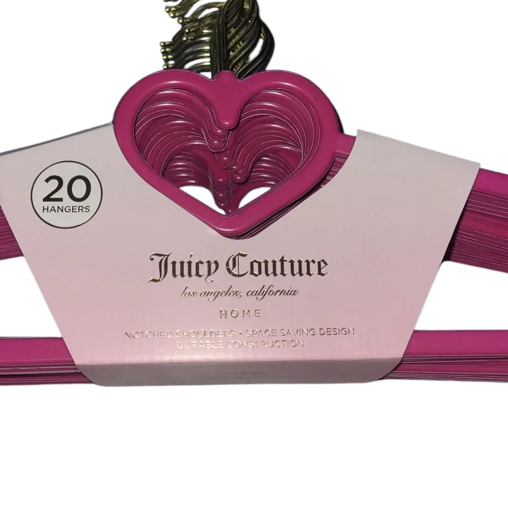Juicy Couture Vibrant Pink Heart Hangers - Set Of 20